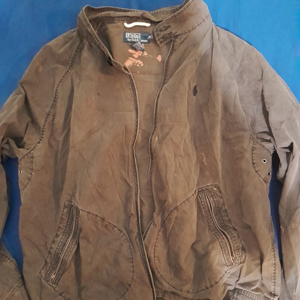 Vintage Polo Ralph Lauren Harrington Jacket 90’s Brown Cotton Full Zip Mens XXL